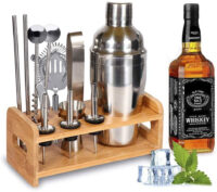 Cocktail-Set-Geschenk-Cocktail-Shaker-Edelstahl-550ml-Barzubehoer