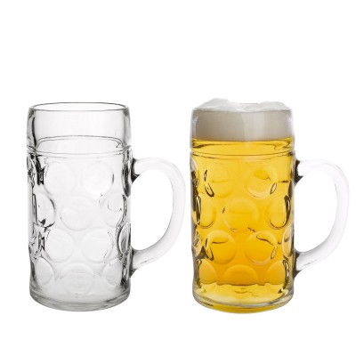 Domestic-922675-Kugelmasskrug-1-Liter-mit-Schild-und-Eichung-2-er-Set-Bier-Masskruege
