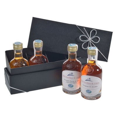 Geschenkset-Cognac-100ml-Kleinflaschen-Armagnac-Calvados-Brandy