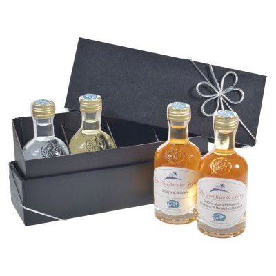 Geschenkset-Grappa-100ml-Kleinflaschen-di-Recioto-Amarone-Valentino-Ponte-Vecchio-Chianti-Classico