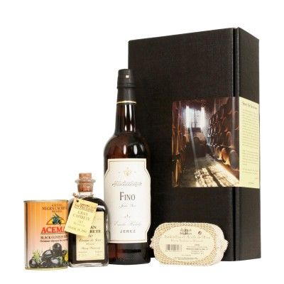 Geschenkset-Sherry-fuer-Geniesser-Sherry-Essig-verschiedene-Tapas