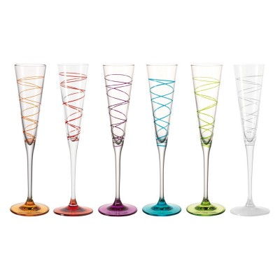 Leonardo-017191-6er-Set-Sektglas-Spirale-farbig-Design-Glaeser