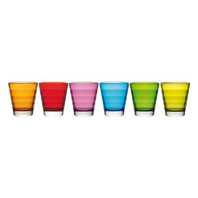 Leonardo-017746-6er-Set-Becher-klein-Wave-bunte-Glaeser