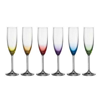 Leonardo-17769-6er-Set-Sektglas-Daily-Colours-farbige-Designer-Glaeser