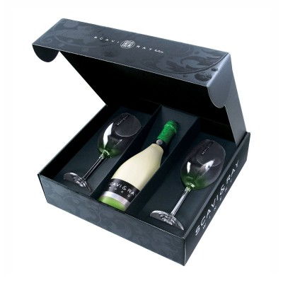 SCAVI-and-RAY-Hugo-Geschenkbox-1-Flasche-Hugo-2-Leonardo-Hugo-Glaeser