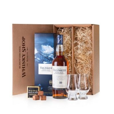 Talisker-10-Whisky-Geniesser-Set-Geschenkidee-mit-Nosing-Glaeser-und-Schokolade