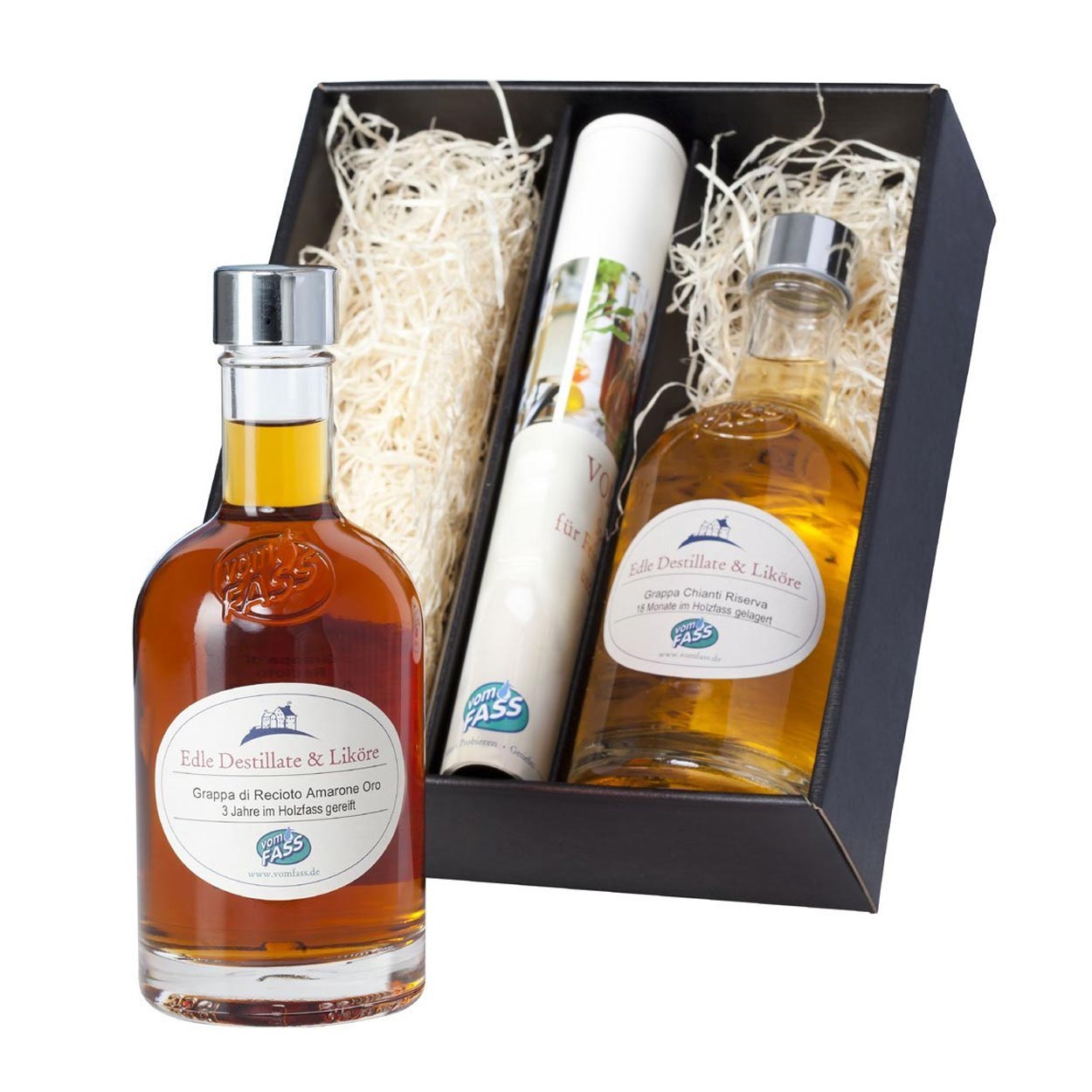 Grappa Geschenkset - 2 Flaschen Riserva Chianti FASS VOM